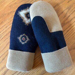 Cashmere and Merino Felted Wool Mittens handcrafted from Repurposed Sweaters